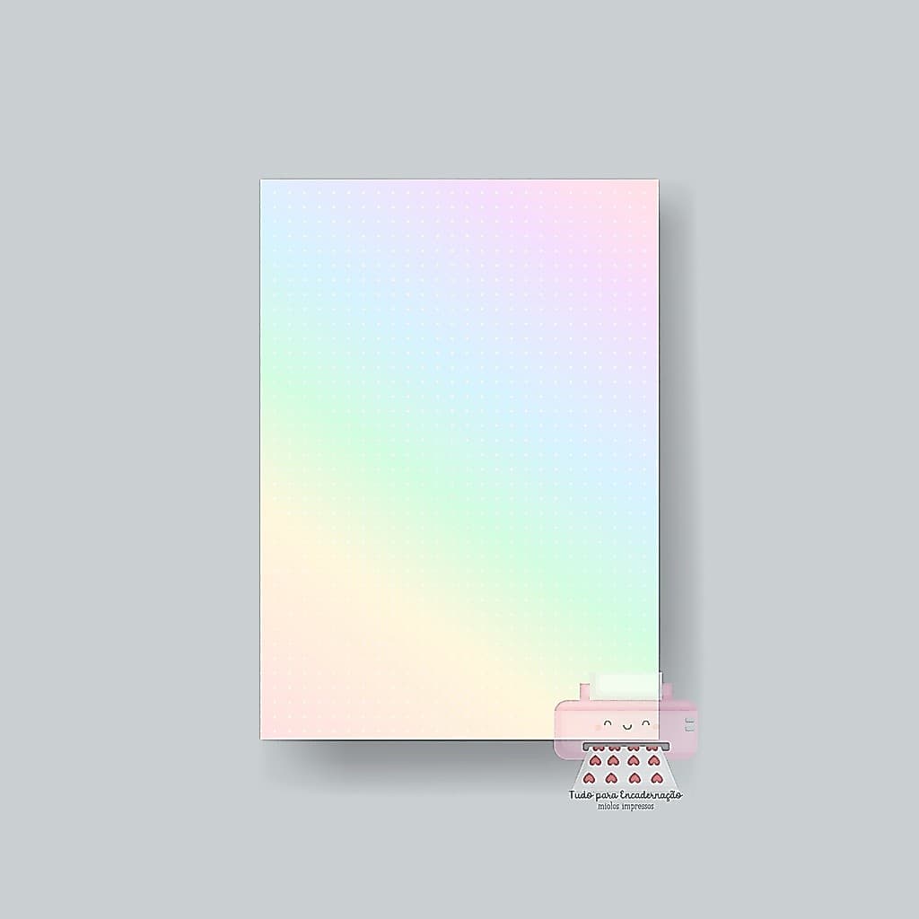 Miolo / Refil Pontilhado Rainbow - Linhas Brancas - Caderno de discos