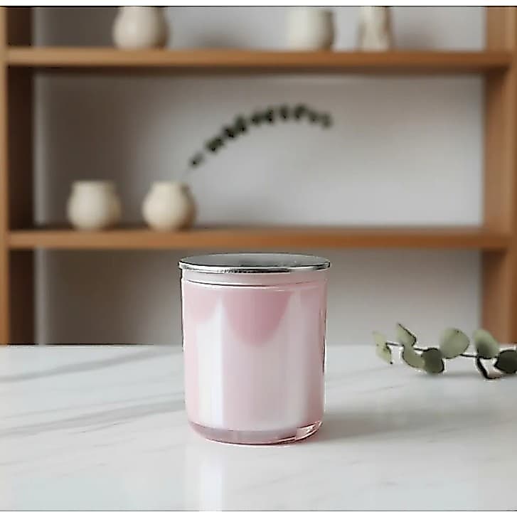 Porta Vela Furta-cor Rosa 250ml Com Tampa De Alumínio Vedação