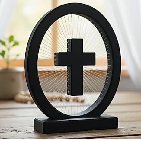 Cruz String Art Decorativa Impressão 3D