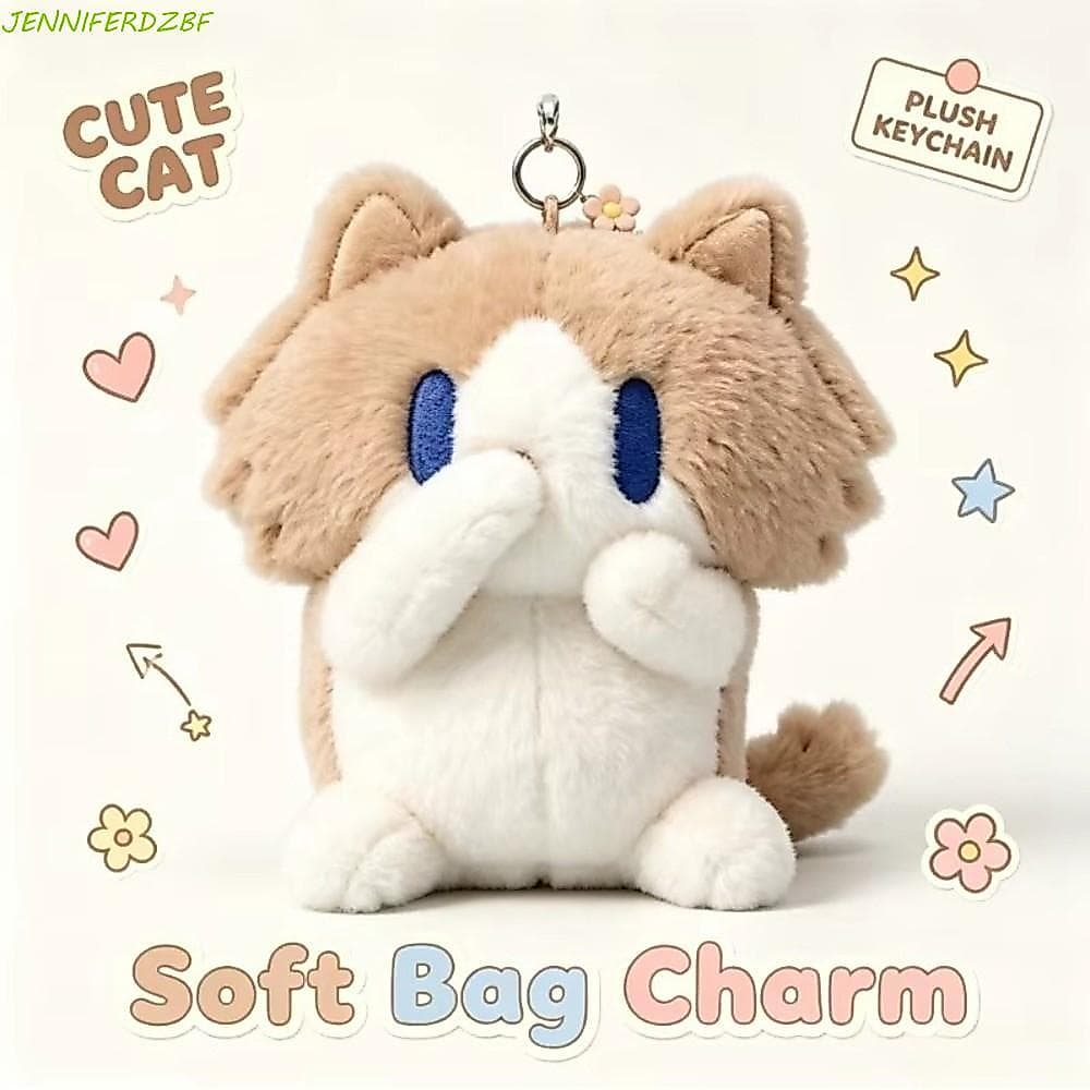 Chaveiro De Pelúcia De Gato JENNIFERDZBF , Boneca Macia E Antiderrapante De Desenho Animado Gatinho Kawaii