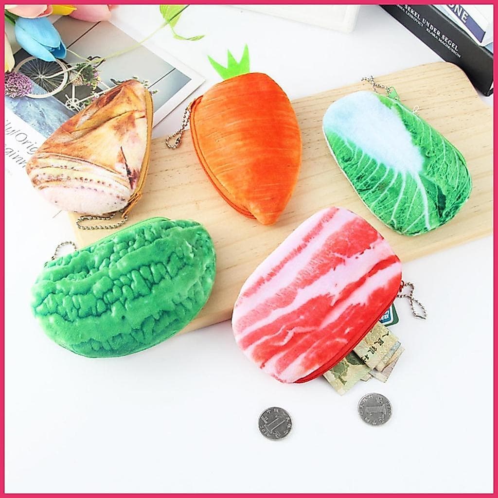 Kawaii Moeda Bolsa De Pelúcia Brinquedo Vegetal Criativo Mini Mudança Carteira Frutas Vegetais Para xurit1br