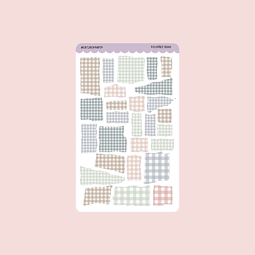 Cartela de Adesivos recortes Catjack Paper  - Colagens, Planners,Journal,  Agenda , Hobonichi, Kinbor