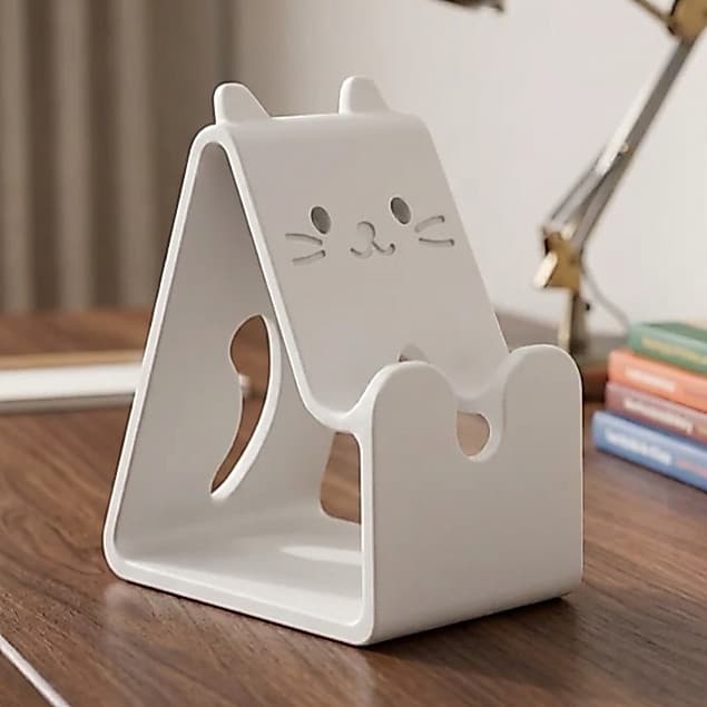 Suporte de Celular Gatinho Decorativo para Mesa + Chaveiro Patinha Brinde