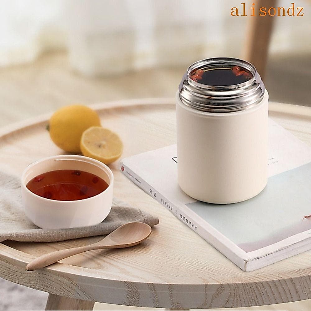 ALISOND1 Frasco Térmico Para Alimentos , Copo De Sopa Térmica De Camada Dupla De 500ml , Lancheira Portátil De Aço Inoxi