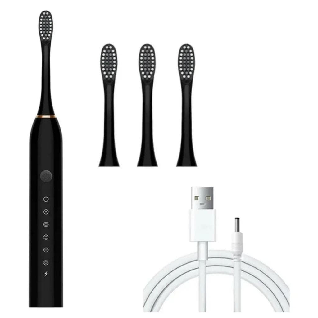 Escova De Dentes Elétrica Ultra-sônica Recarregável 4 Cabeça