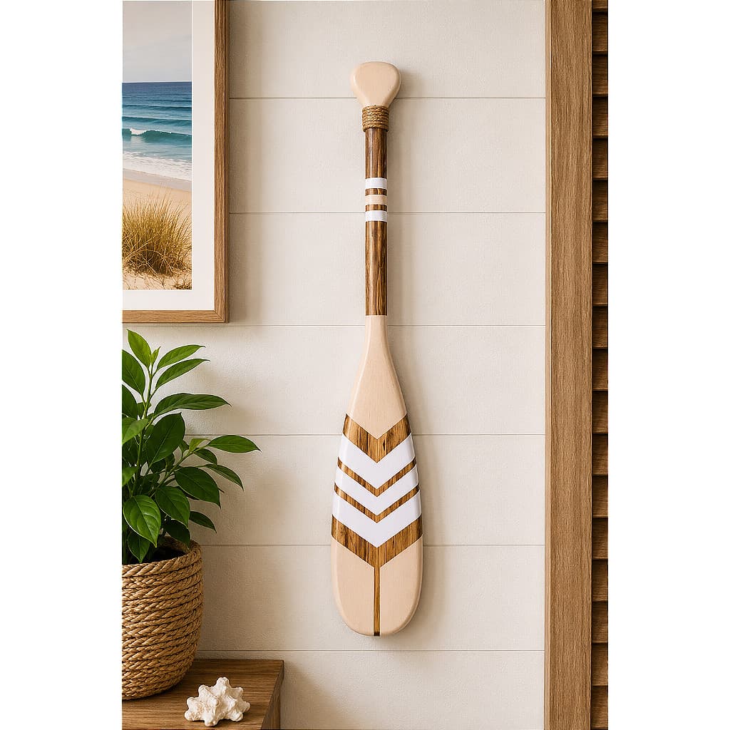 Remo Decorativo Bege 55 cm Decoração de Parede em Madeira Pinus