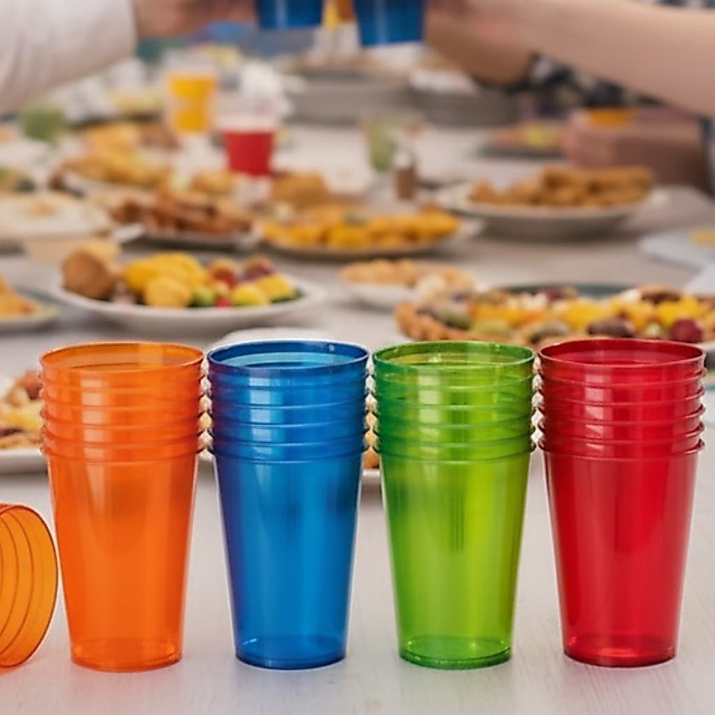 Copo Acrílico 300ml Lavável e Reutizável - Diversas Cores Para Festa e Eventos