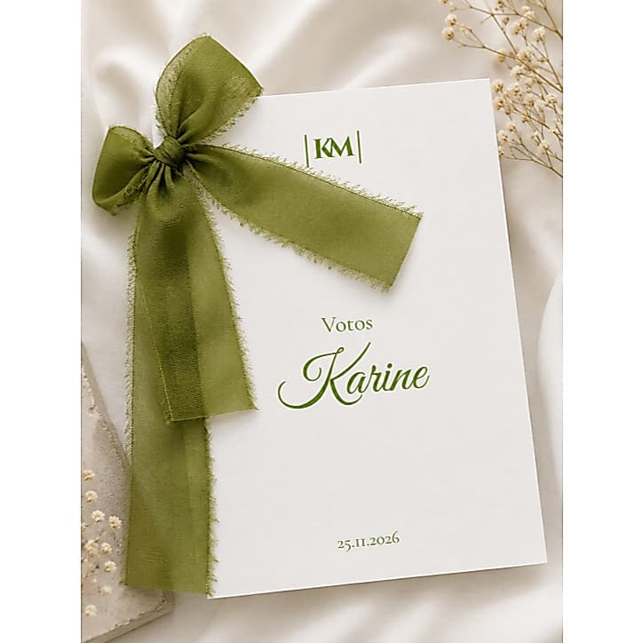 Par de Cadernos de Votos para Casamento fita cetim - Design Minimalista e Personalização Exclusiva