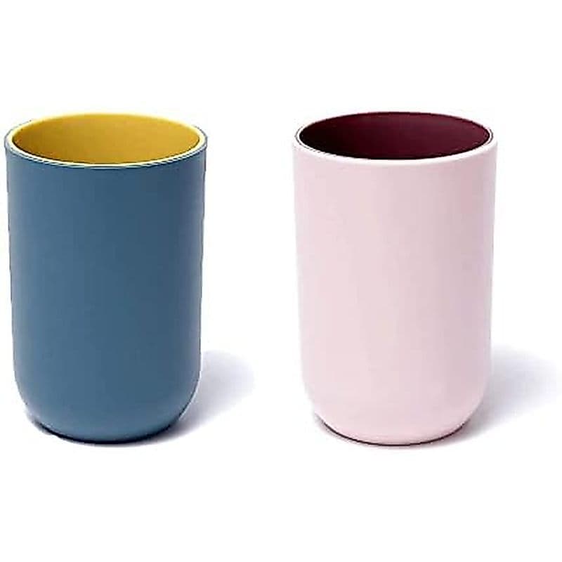Conjunto De Copos Reutilizáveis Inquebráveis De 2 Cores , De Escova De Dentes De Plástico 300 ml/10.5 Onças , Seguro Par