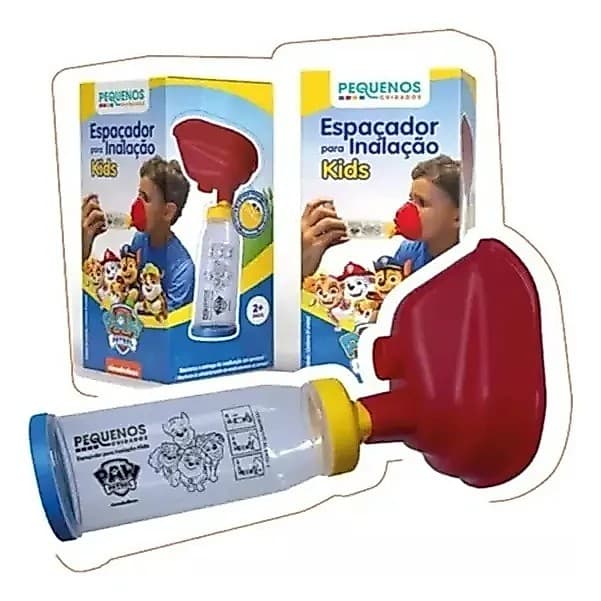 Espaçador Inalação Infantil Patrulha Canina Bombinha Asma Azul