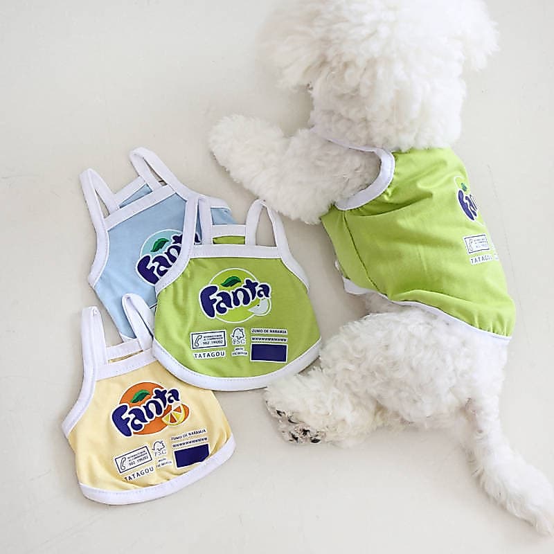 Verão Nova Primavera E Gato Roupas Para Cães Fino Estilo Ocidental Dopamina Fruta Refrigerante Cinta Bonito Colete Curto
