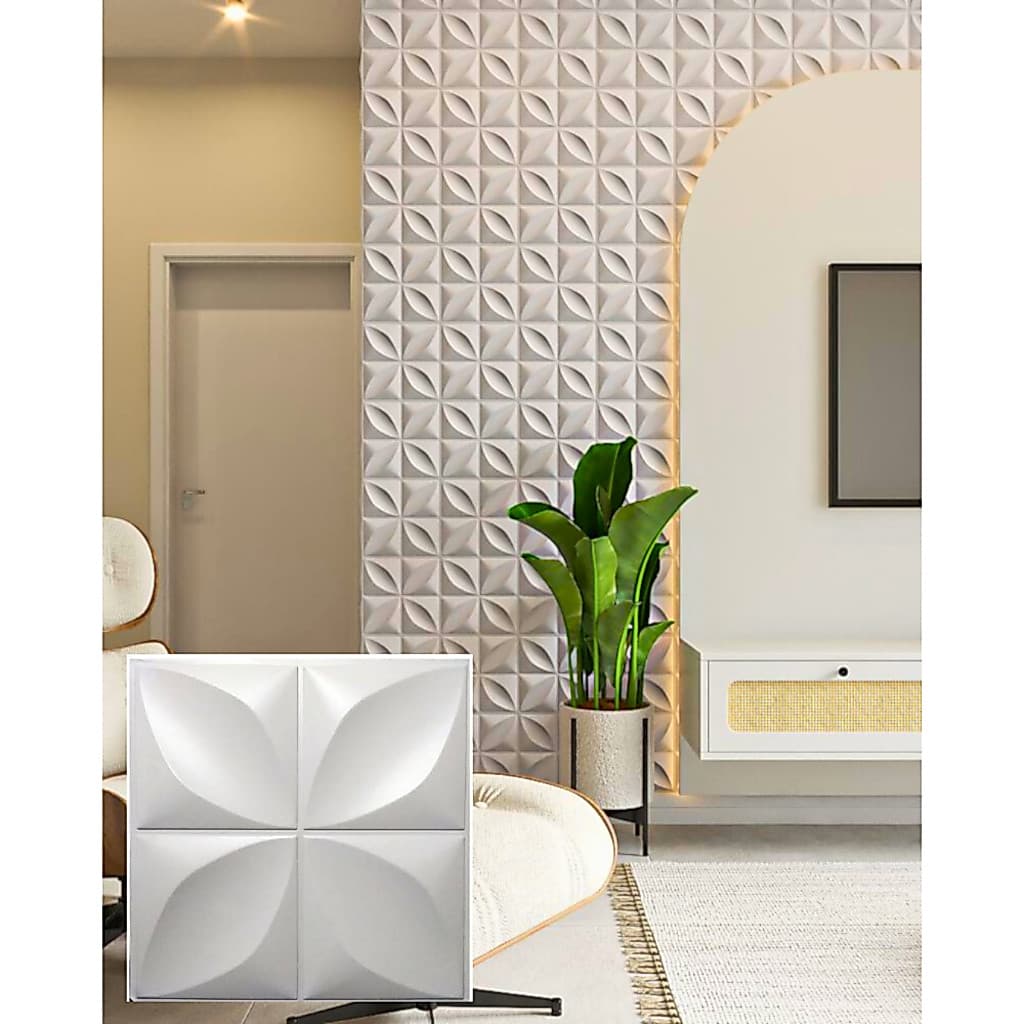 Kit 5/10/30 Placas 3D PVC para Parede Decoração - Auto Relevo - 25x25cm