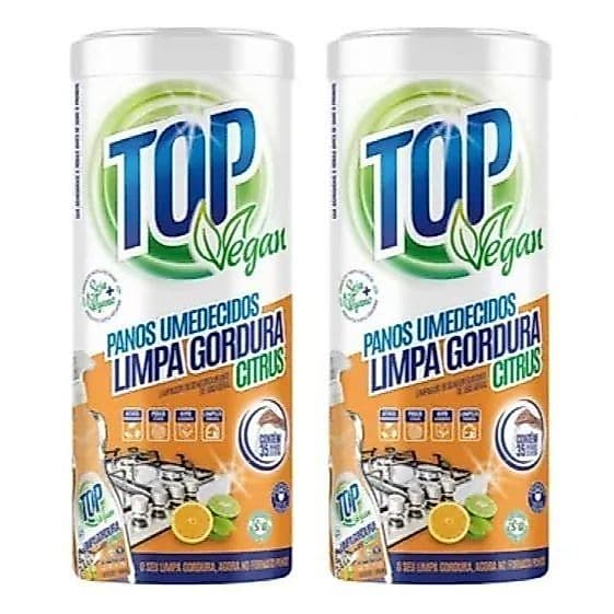Panos Lenços Umedecidos Desinfetante Limpeza Em Geral Top Vegan 2 Unidades