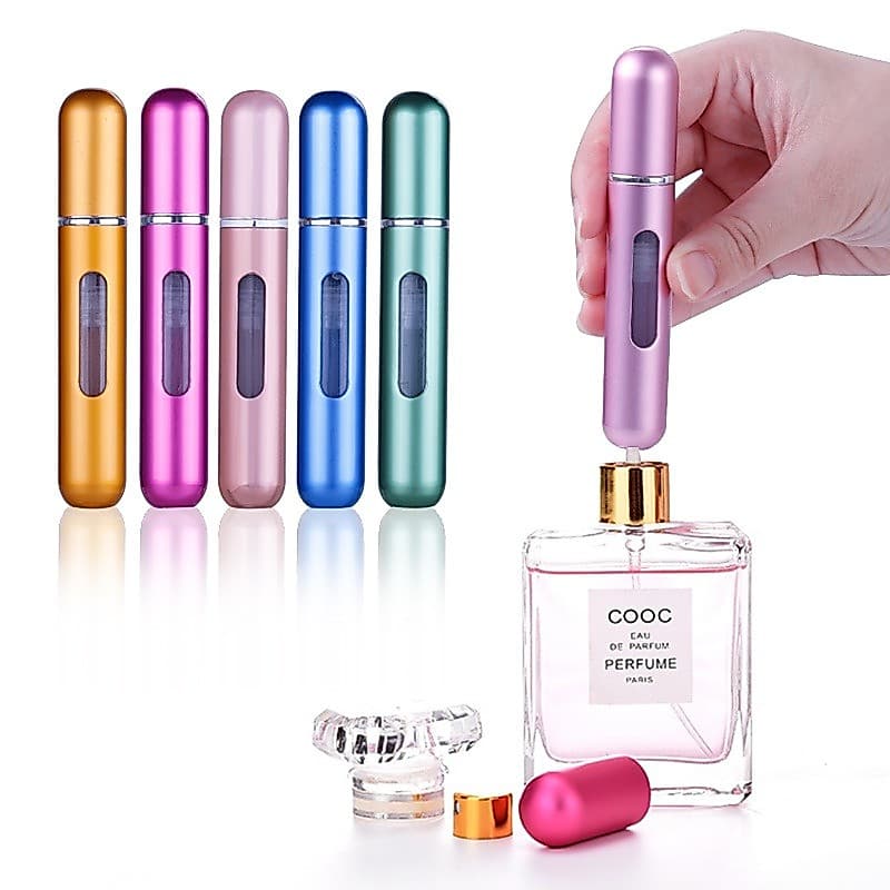 Kit 1 Pcs Porta Perfume Recarregavel Portatil Spray 5ml