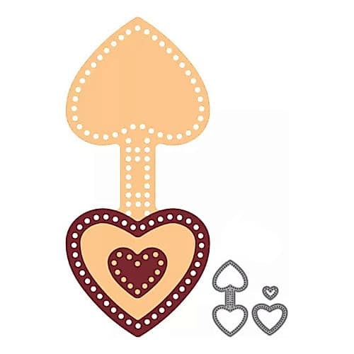 Faca De Corte E Relevo Scrapbook Mini Chaveiro Coração 4,5cm