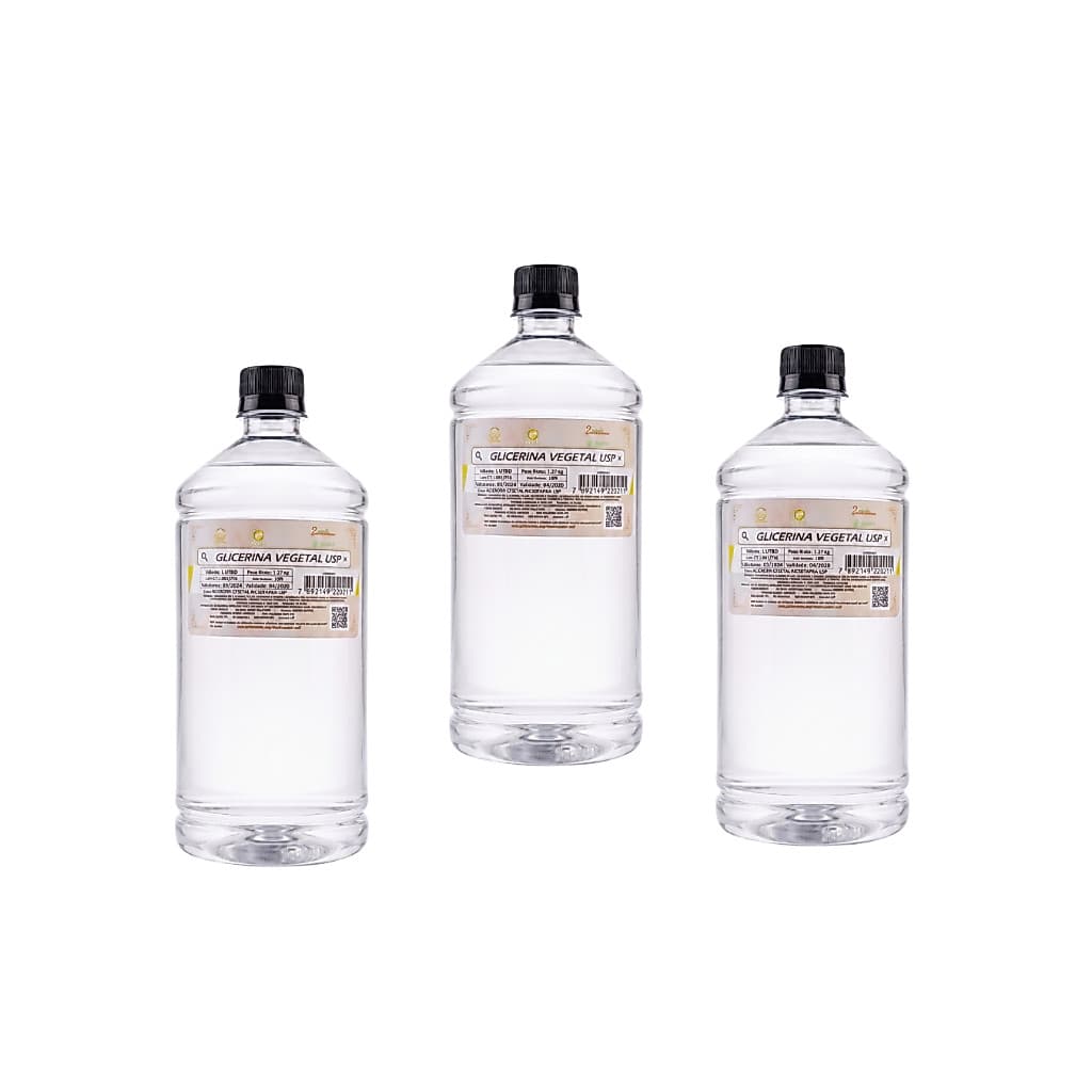 Kit Glicerina Vegetal Usp 3 Litros Cosméticos/farmacêuticos