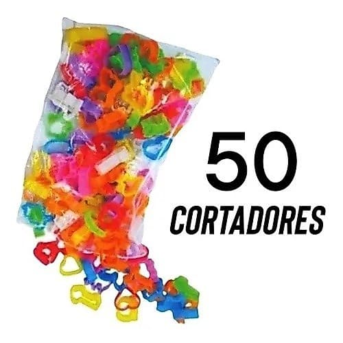 50 Cortadores/Forminhas Moldes para Massinha de Modelar