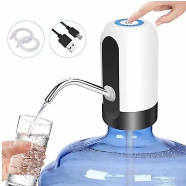 Bomba Elétrica Universal D'Água Dispenser Automático Com Carregamento Usb Galão De 20L