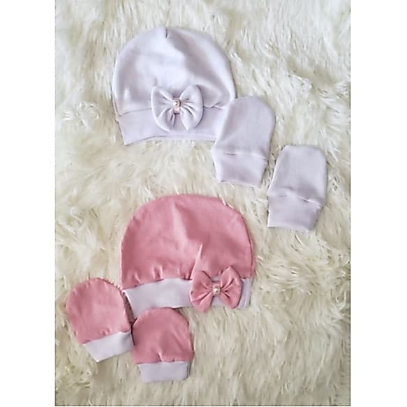 Memelbaby Conjunto  Kit 2 toucas e 2 pares luvas