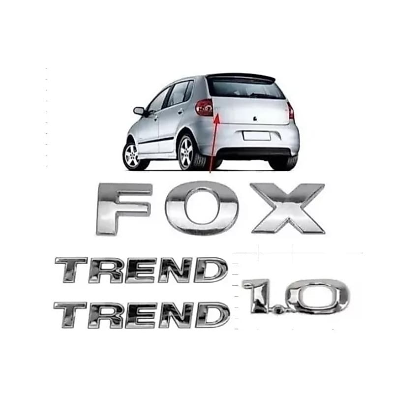 4 Emblema Letreiro 1 Fox 2 Trend e 1 x 1.0