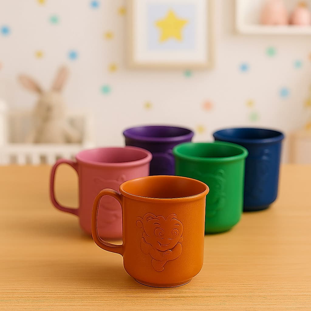kit De Canecas Com Alça Resistente Sortidas Criança 3D Café Leite Domestico Sortidas