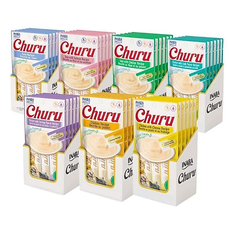 PETISCO PARA GATOS CHURU KIT C/6 UNIDADES SABORES VARIADOS
