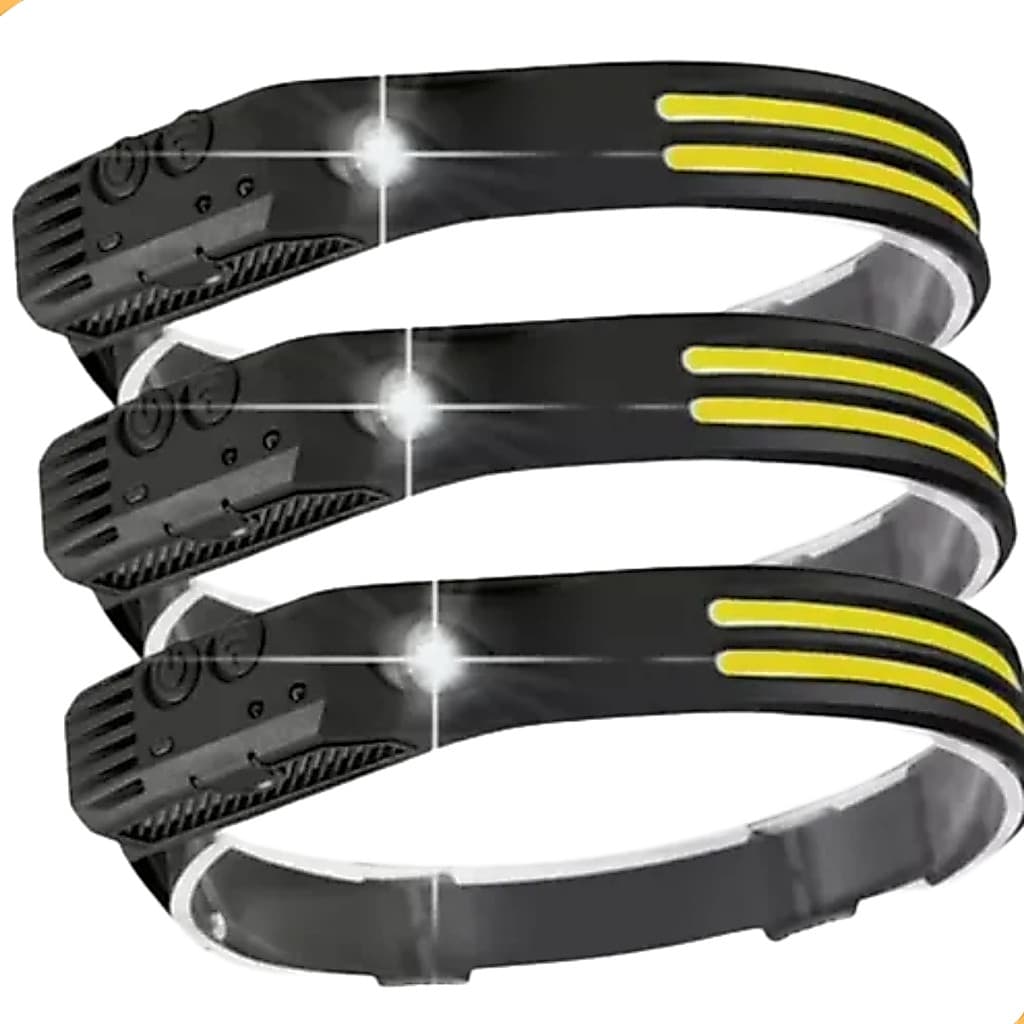 Kit 3 Lanterna Cabeça Farol Led Recarregável Usb, Bike , Pesca, Mecânico