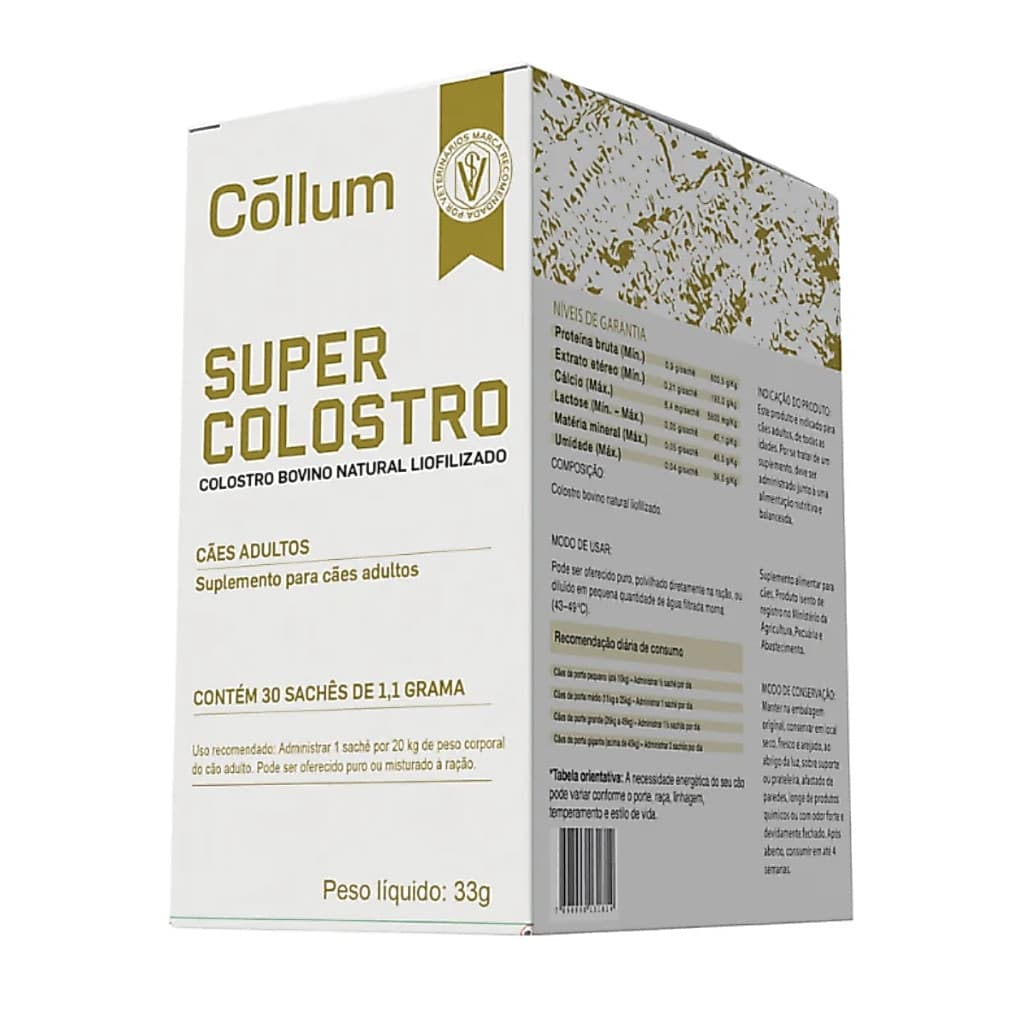 Super Colostro Collum Bovino Natural Para Cães Pets