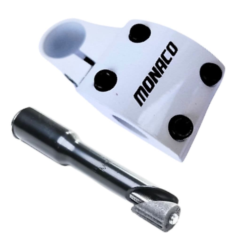 Kit Mesa Cross Monaco Over Branca + Adaptador Ahead Set P/Garfo Rosca Fina 21.1mm