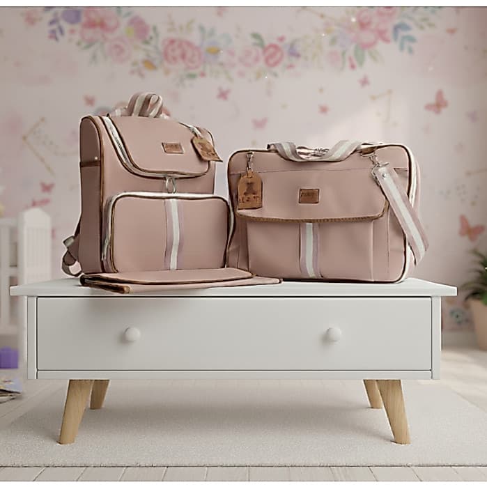 Kit Maternidade Dollce 3 Peças Bolsa Térmica Impermeável Mochila e Trocador