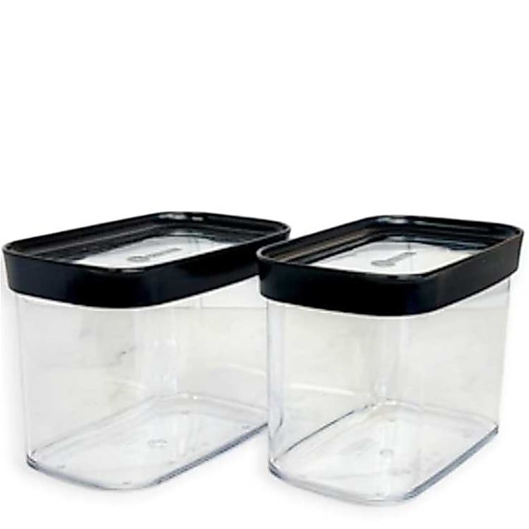 2 Potes Café  Açucar 1Litro Acrílico Hermético - Helsim