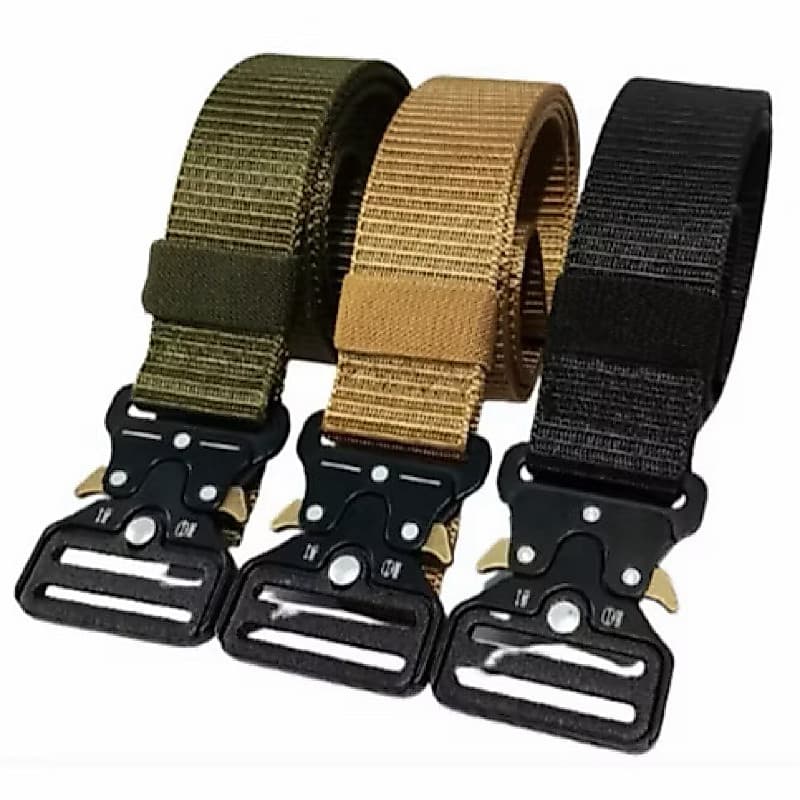 Cinto Tático de Nylon Masculino com Fivela de Liberação Rápida Ajustável 125cm