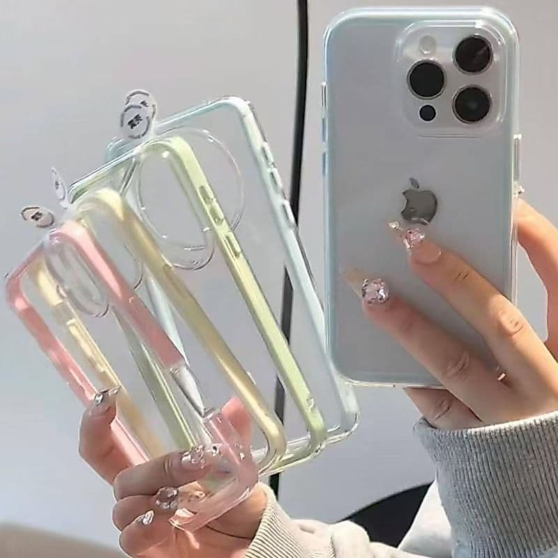 Anti-amarelecimento ETERNAL 2 Em 1 Capa Capinha Para iPhone 16 15 14 Plus 13 12 11 17 Air Pro Max Transparente