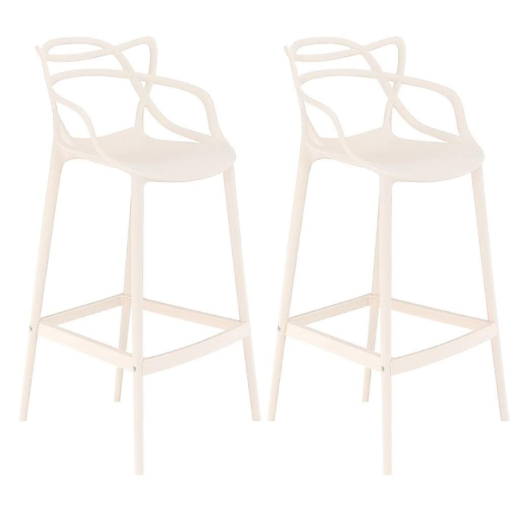 Kit 2 Banquetas Laráz Master Allegra 78 cm - Creme