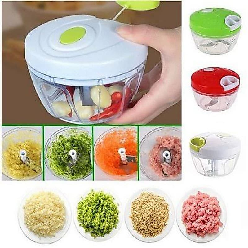 Processador E Triturador De Alimento Manual Com 3 Lâminas