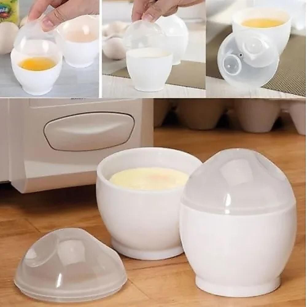 KIT 2 FORMA COZINHAR OVOS MICROONDAS POTE RECIPIENTE OMELETE FACIL VAPOR FITNESS COZINHA SAUDAVEL RAPIDA