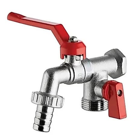 Torneira Esfera 2 Saídas Maquina Tanque Lavanderia 1/2 E 3/4 Metal Cromado Bico Removível