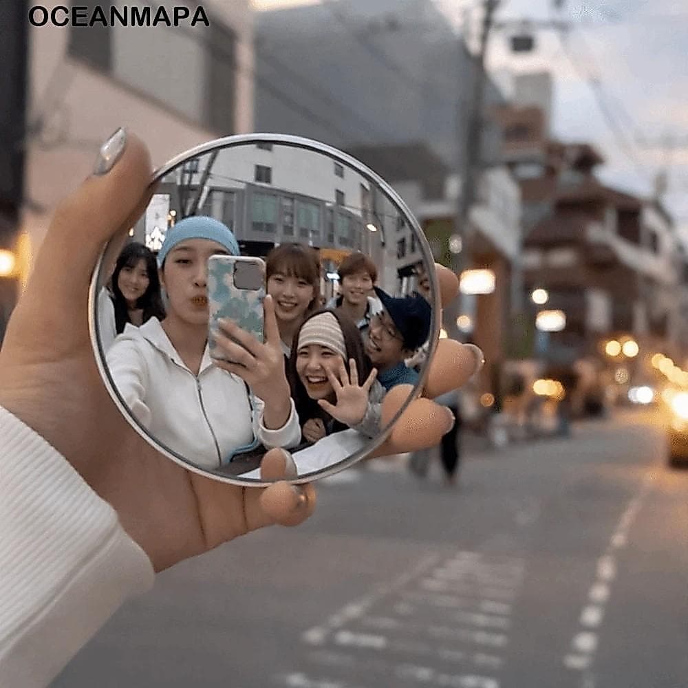 Espelho Reflexivo De Viagem OCEANMAPA , Convexo Portátil De Lente Grande Angular , Mini Espelhos Redondos Com Zoom