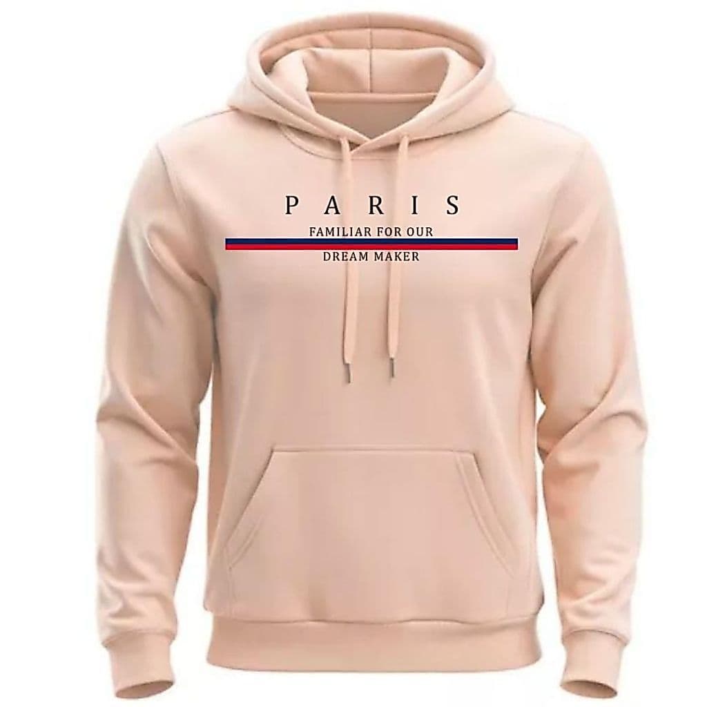 Moletom Canguru flanelado  Com Capuz Unissex Estampado Paris