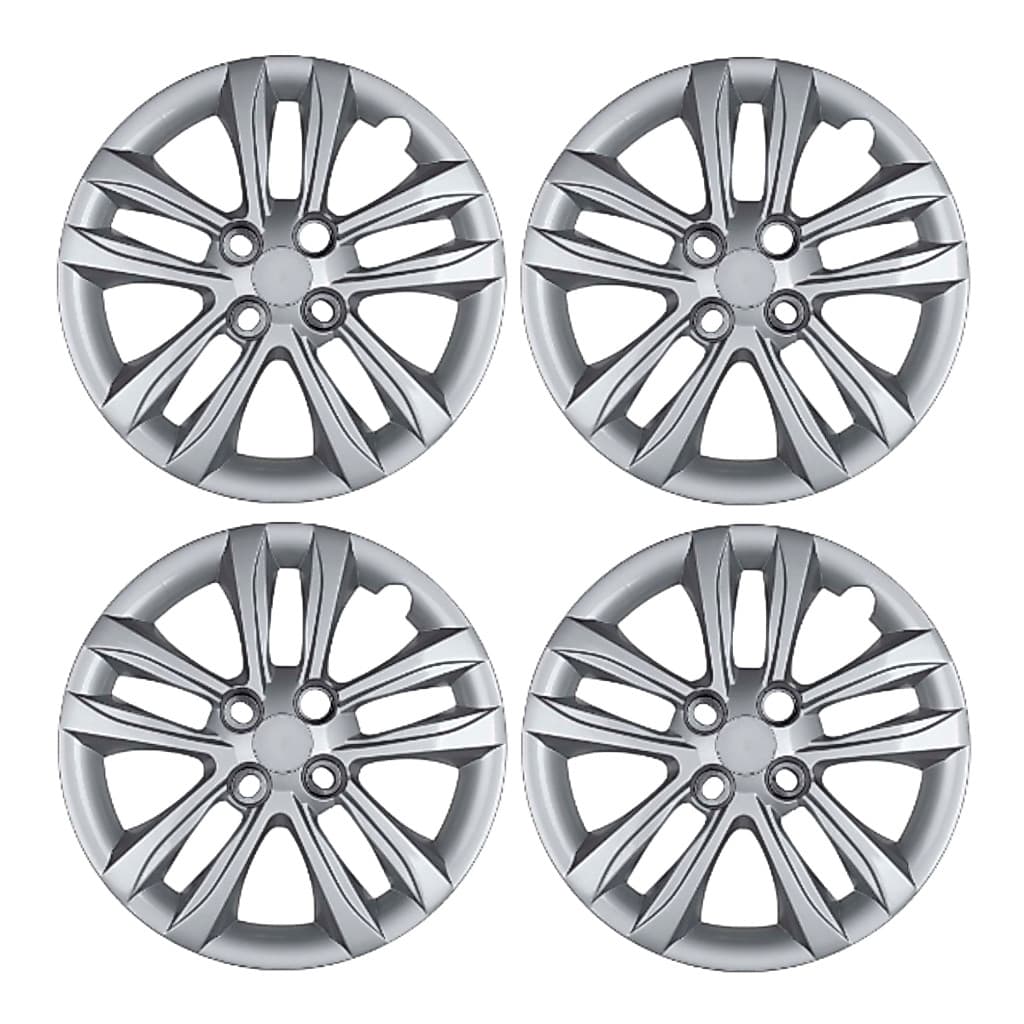 Jogo 4 Calota Hb20 Aro 14 Hyundai 2016 2017 2018 2019 Cubo Baixo Antiperda Prata Hatch Sedan