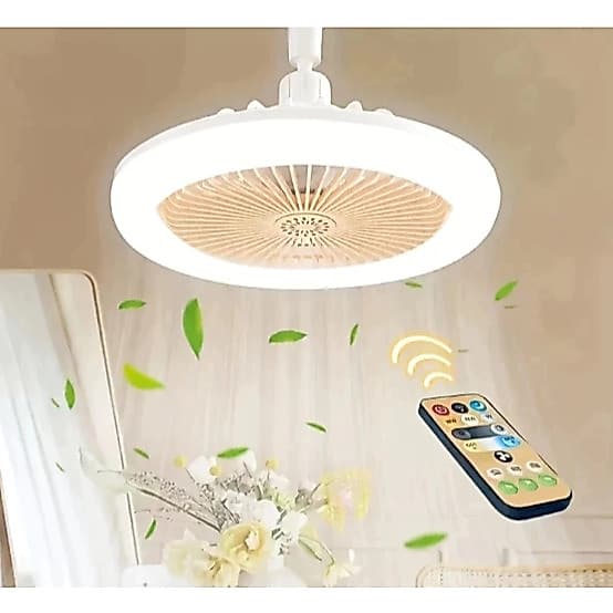Ventilador De Teto Com Led Lâmpada Novo Com Controle Remoto Bordado Bivolt   Produto: Luz de ventilador de teto sem lâmi
