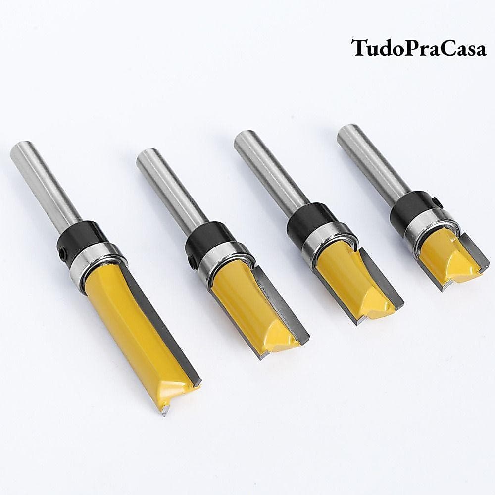 Fresa TOPTOOL , Com Broca De Roteador De Acabamento De Dois Gumes Rolamento , Haste De Dente Reto De 6.35 M