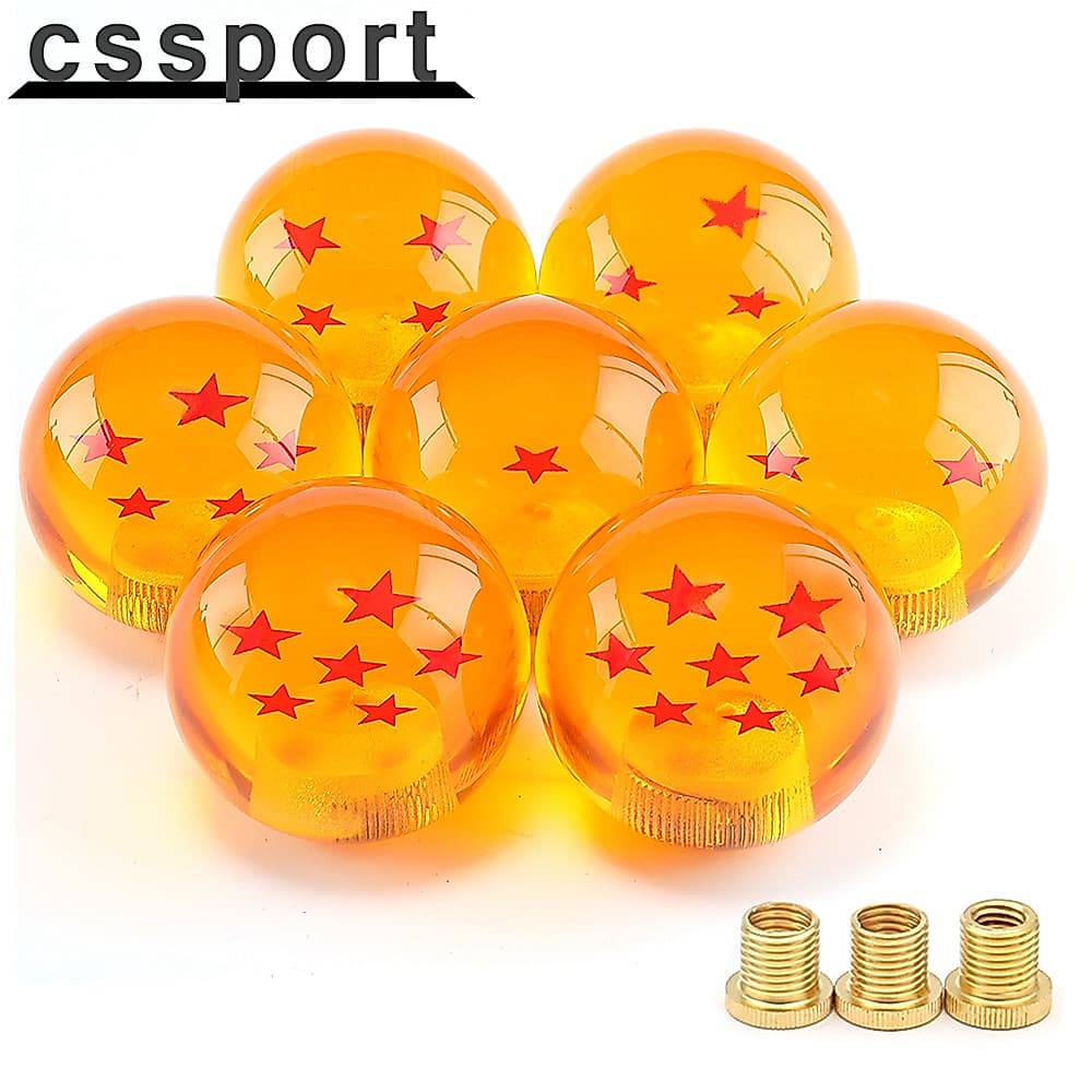 Botão De Mudança De Marcha Universal De 54mm Acrílico Crystal Car Star Ball Gear Shift Knob Com Porca De Rosca Laranja