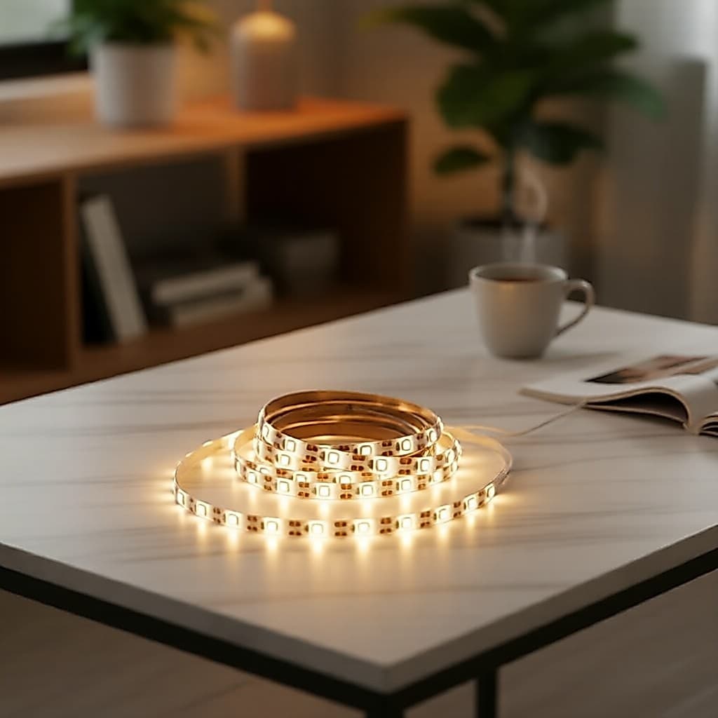 Fitas de LED 2835 com compartimento de pilhas - Flexíveis e cortáveis, ideais para escadas, quartos, cozinhas e