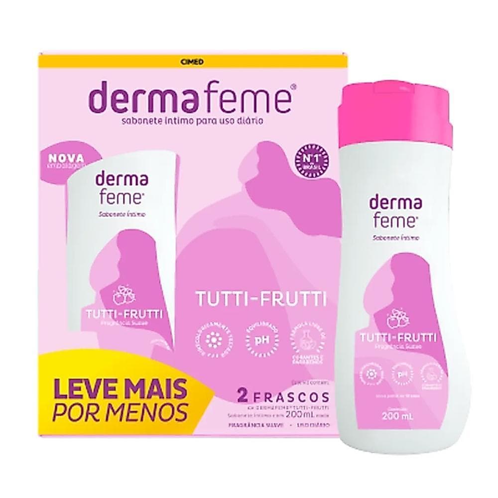 Kit Sabonete Líquido Íntimo Dermafeme Tutti Frutti 2 Unidades