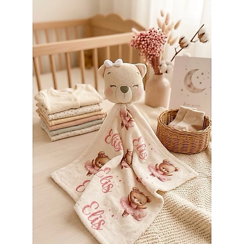 Naninha Bebê Personalizada com Nome e Tema - Enviar nome do bebê