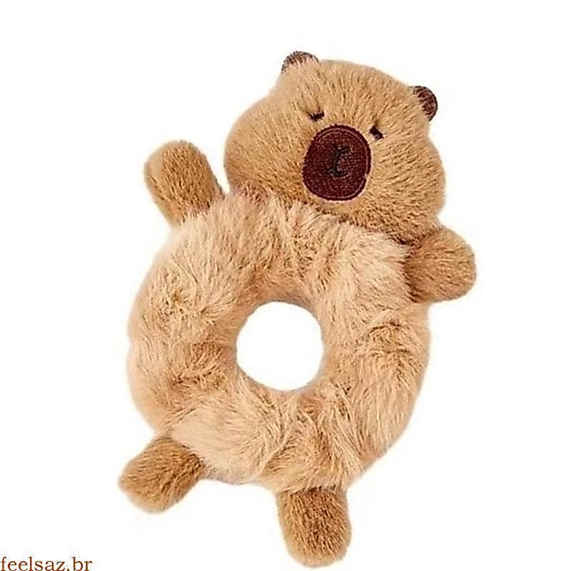 feelsaz Pelúcia Capivara Peludo Headpiece Laço Cabelo Adorável Scrunchies