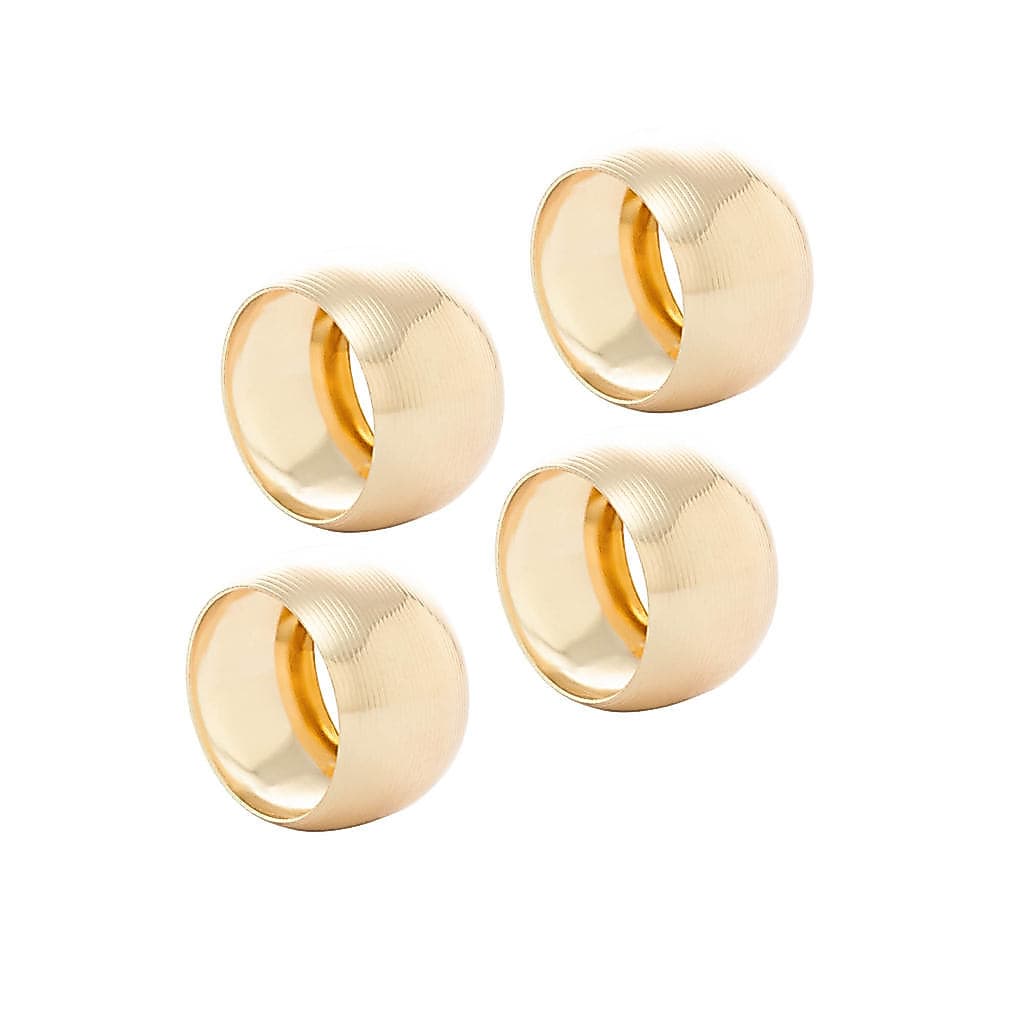 Jogo de 4 Anéis de Aço para Guardanapos Circle Dourado Lyor 4,5cm