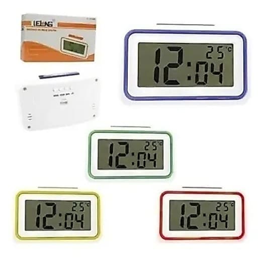Relógio de Mesa Digital com Visor de LCD Iluminado Fácil de Ver