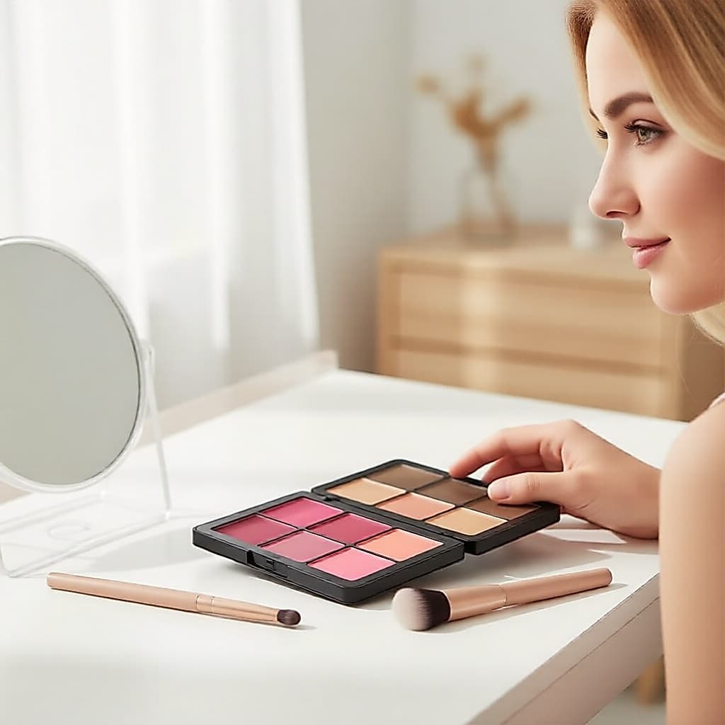 Paleta de Cremes 12 Cores Tudo-em-Um: Corretivo, Blush, Contorno – Cobertura Total, Escultura Perfeita, Charme de